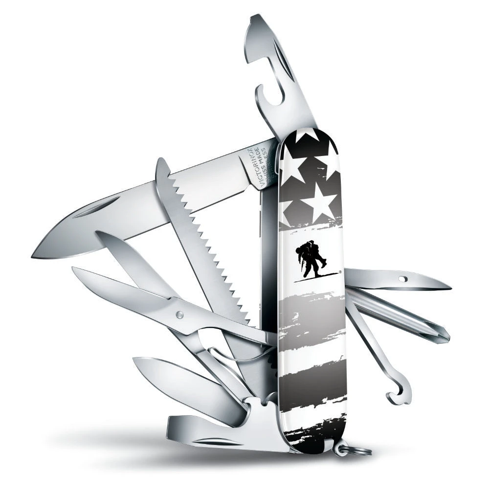 Victorinox Wounded Warrior Project Black And White American Flag Fieldmaster Swiss Army Knife