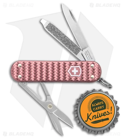 Victorinox Classic SD Precious Swiss Army Knife Woven Rose Alox 06221405G - Image 4