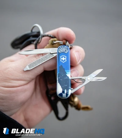 Victorinox Classic SD Swiss Army Knife Blade HQ Blue Crazy Wolf "Lobo Loco" - Image 6