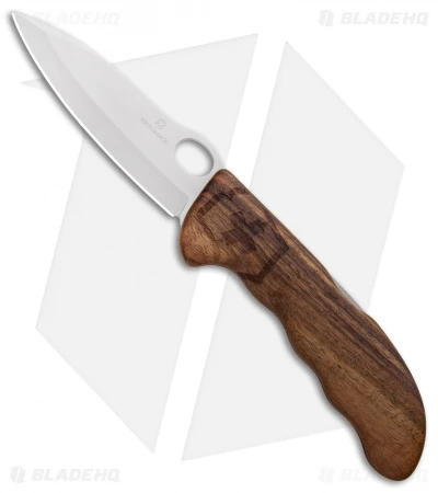 Victorinox Hunter Pro Lockback Knife Walnut Wood W/ Pouch (3.8" Bead Blast)