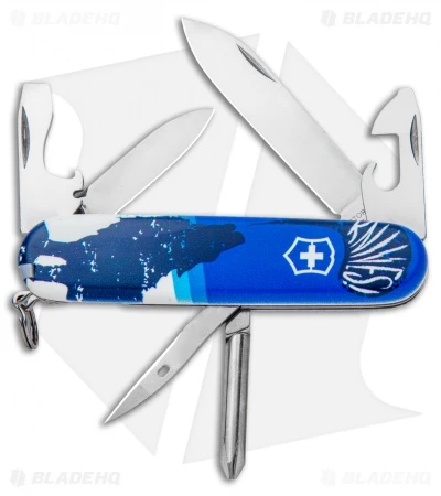 Victorinox Swiss Army Knife Tinker Blade HQ Blue Crazy Wolf "Lobo Loco"