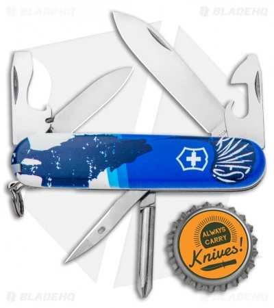 Victorinox Swiss Army Knife Tinker Blade HQ Blue Crazy Wolf "Lobo Loco" - Image 4