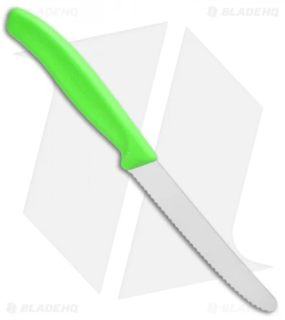 Victorinox Swiss Army Paring Knife Green (4" Satin Full Serr) - Image 2