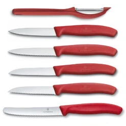 Swiss Classic 6-Piece Red Paring Knife Set By Victorinox