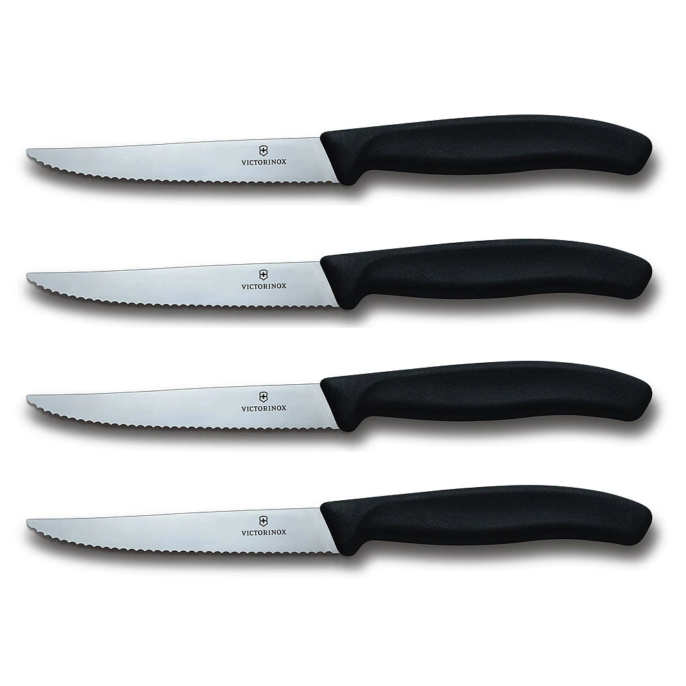 Swiss Classic 4-Piece 4.5" Spear Tip Serrated Steak Knife Set By Victorinox