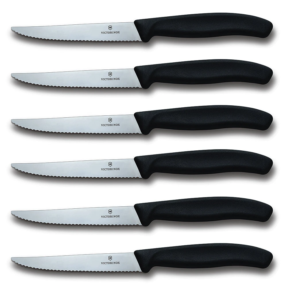 Swiss Classic 6-Piece 4.5" Spear Tip Serrated Steak Knife Set By Victorinox